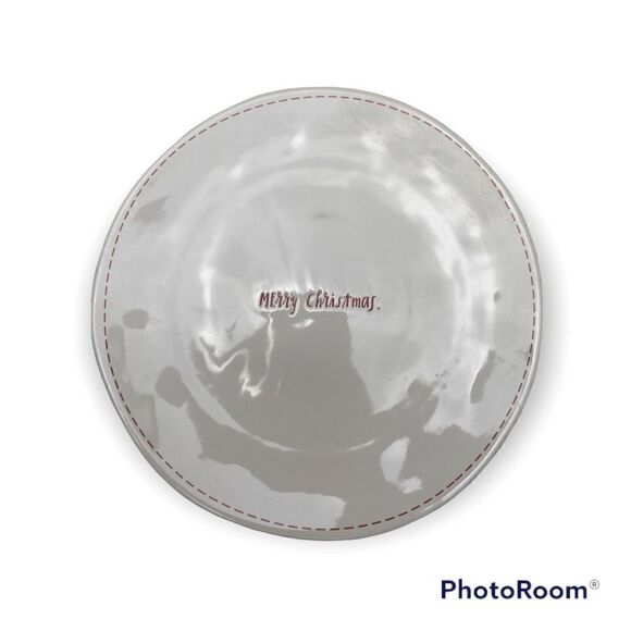 RARE Rae Dunn Christmas Holidays Stiched Dinner Plates Set of 4 Farmhouse HTF - Picture 2 of 10